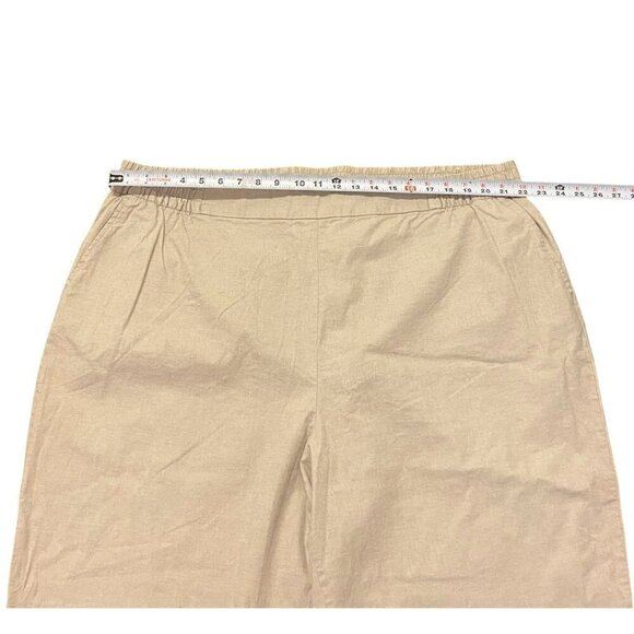 Lane Bryant Pants 24 Linen Blend High Rise Tapered Leg Pull On Oatmeal NWT - Picture 4 of 8